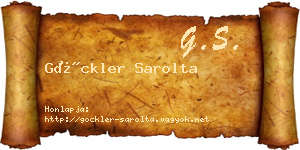 Göckler Sarolta névjegykártya